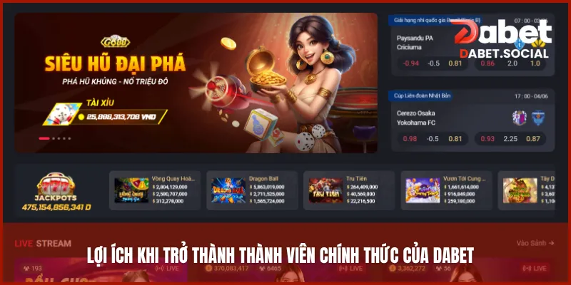Lợi ích khi trở thành thành viên chính thức của DABET